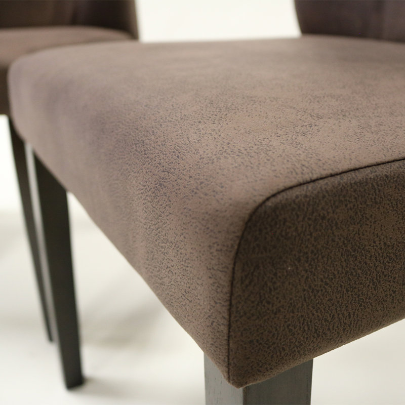 18'' H Linen Upholstered Walnut Side Chair