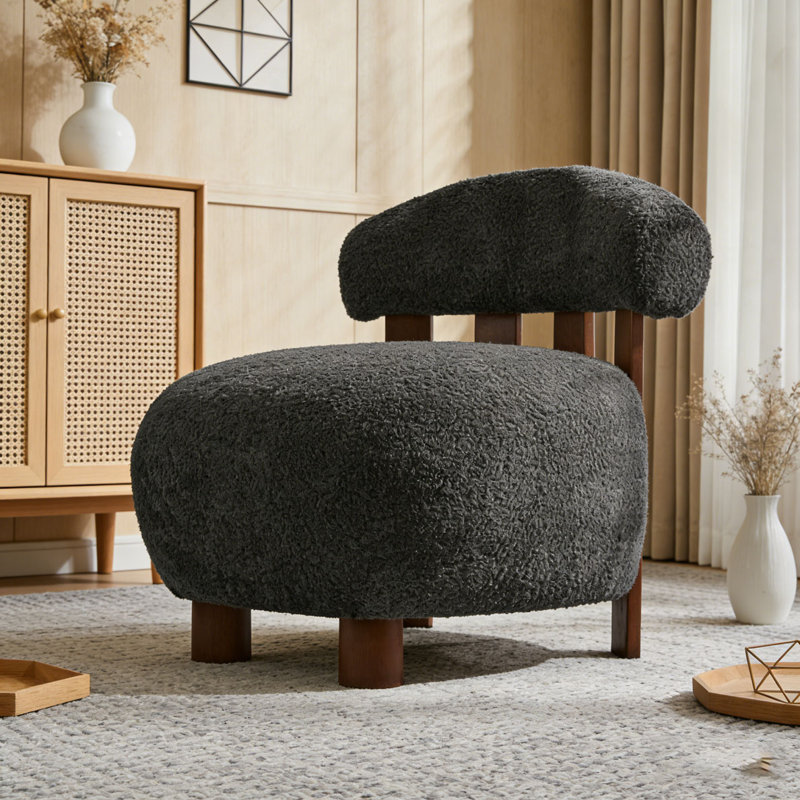 Fauteuil d'appoint Modern, Dark Gray,Walnut