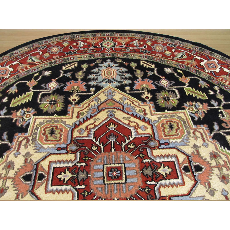 Ella Oriental Brown Hand Knotted Area Rug, Round 6'