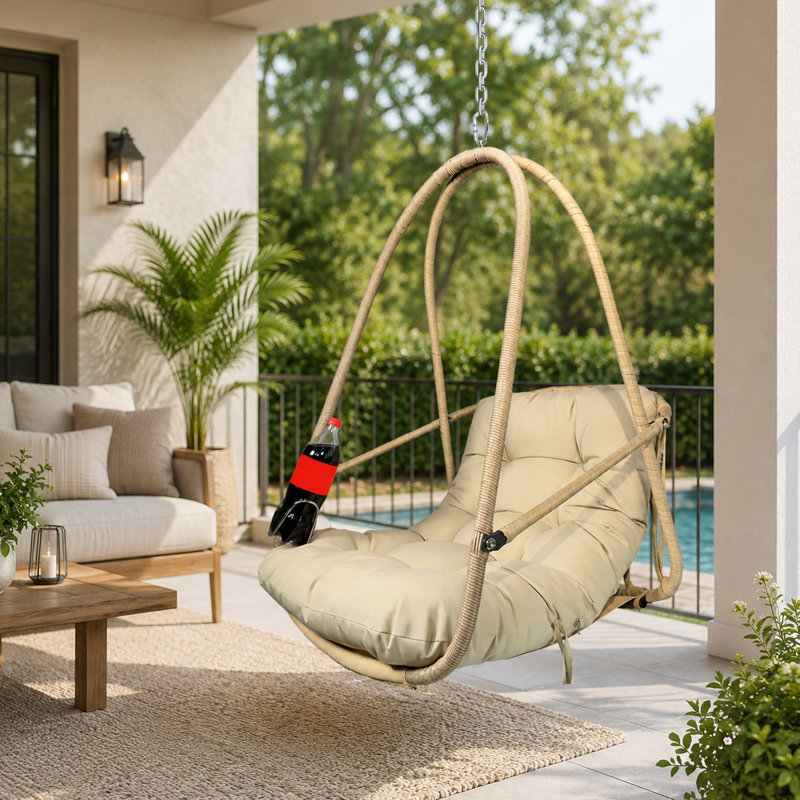 Fauteuil à œufs suspendu pliable avec porte-gobelet et barrière de sécurité
