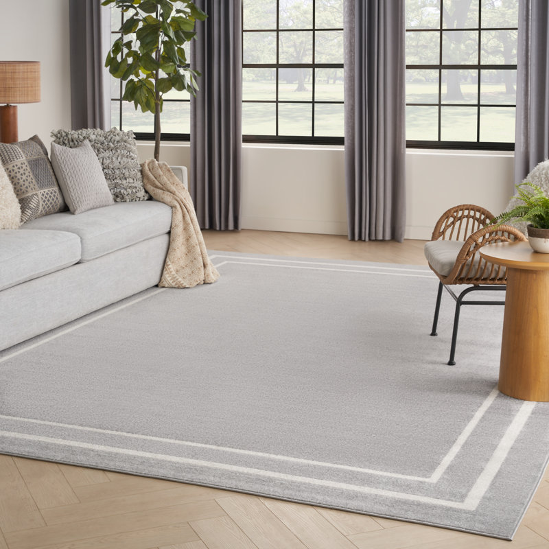 Aseneth Abstract Machine Woven Chenille Indoor/Outdoor Area Rug in Gray, Rectangle 10' x 14'