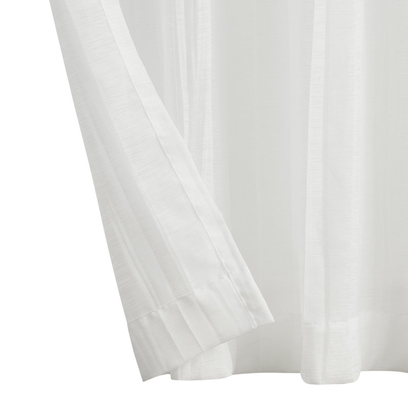Nautica Cordelia Crushed Sheer Window Curtains, White, 52" W x 63" L