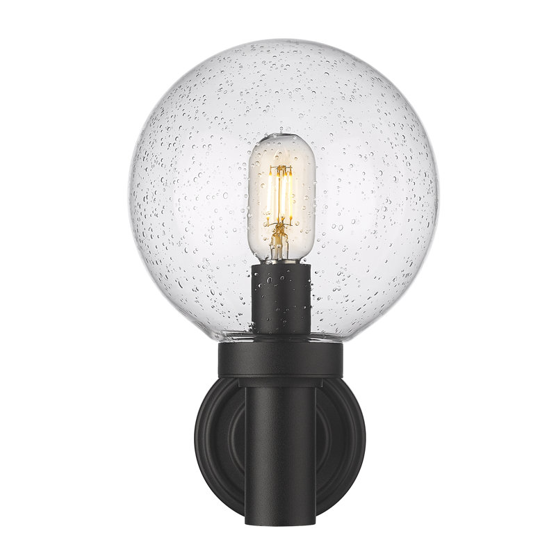 Badrieh Aluminum Wall Light, 12.5" H x 8" W x 9" D, Seeded Clear