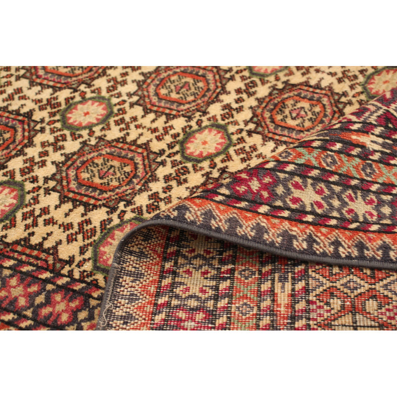 Tapis intérieur en laine 6 pi 5 po x 9 pi 7 po à la main one-of-kind-noué la 1990 keisari crème Kady