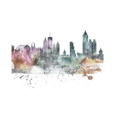 Atlanta Pastel Skylines by WallDecorAddict - Wrapped Canvas Gallery-Wrapped Canvas Giclée