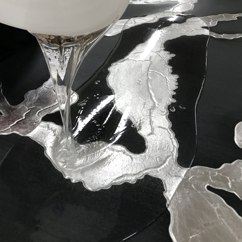 Silver Silhouette II Print by Beverly Fuller, Hand Painting Glass Coat