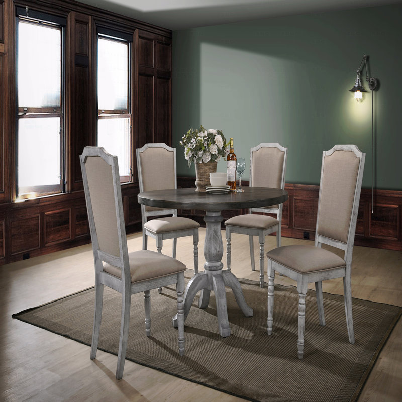 Iris Round Dining Table Solid Wood Pedestal