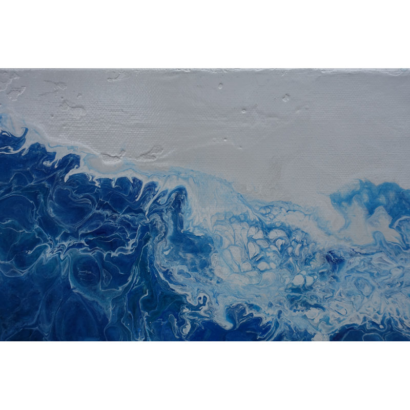 'Cascading Surf' - Wrapped Canvas Painting Print