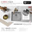 Évier de cuisine encastré à simple cuve en acier inoxydable de calibre 16 de 19 po x 18 po avec grille inférieure-131082549-131082550