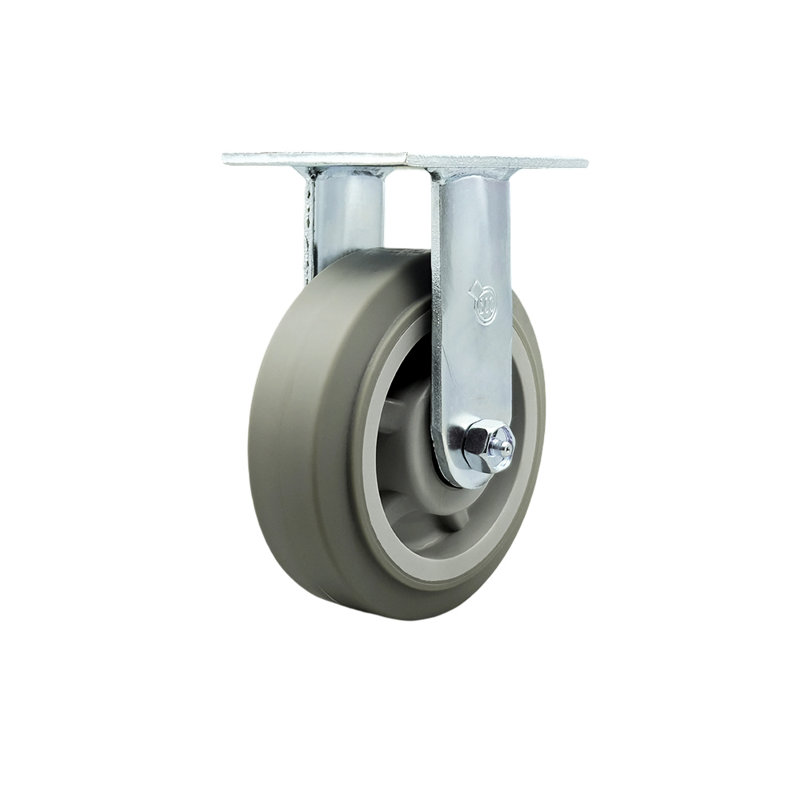 6 Inch Thermoplastic Rubber Wheel Rigid Caster with Ball Bearing Service Caster