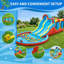 Parc aquatique gonflable de 23 pi avec glissades doubles et mur d'escalade