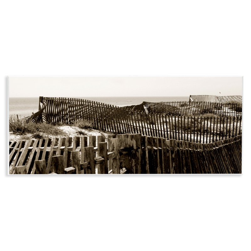 "Winding Beach Fence", art mural sur bois par Noah Bay
