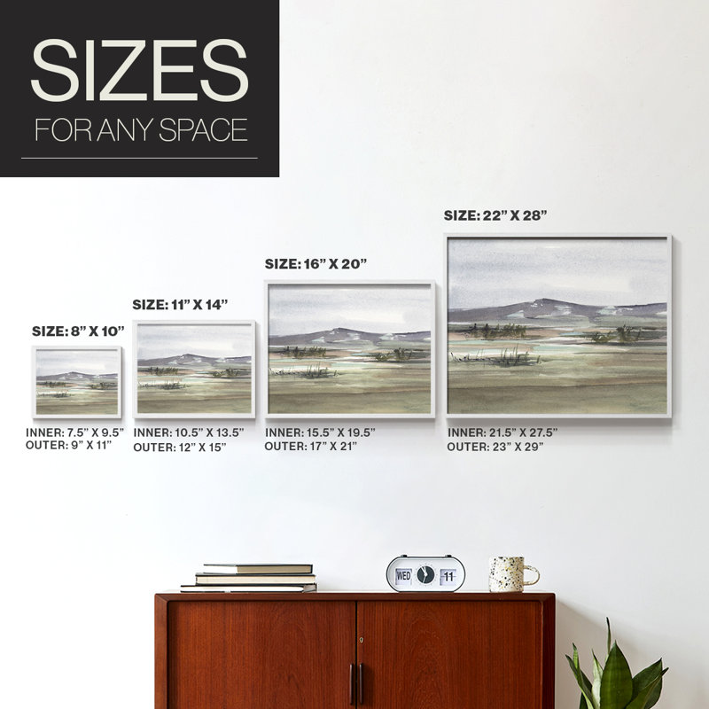 Muted Marsh I -Framed Print - Restickable, 16" H x 20" W, White