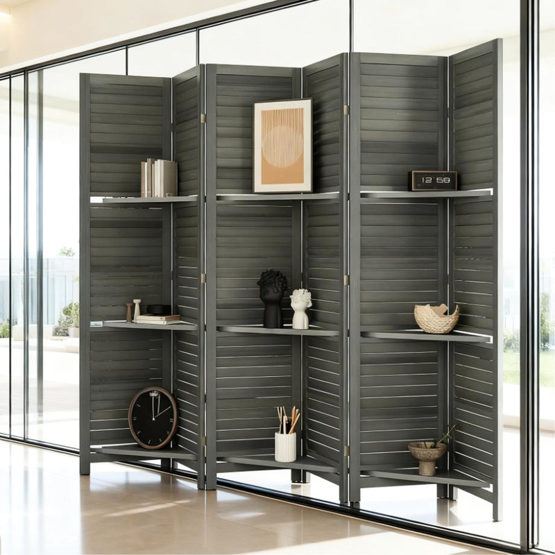 6 Panel Folding Room Divider Screen Privacy Screen Freestanding