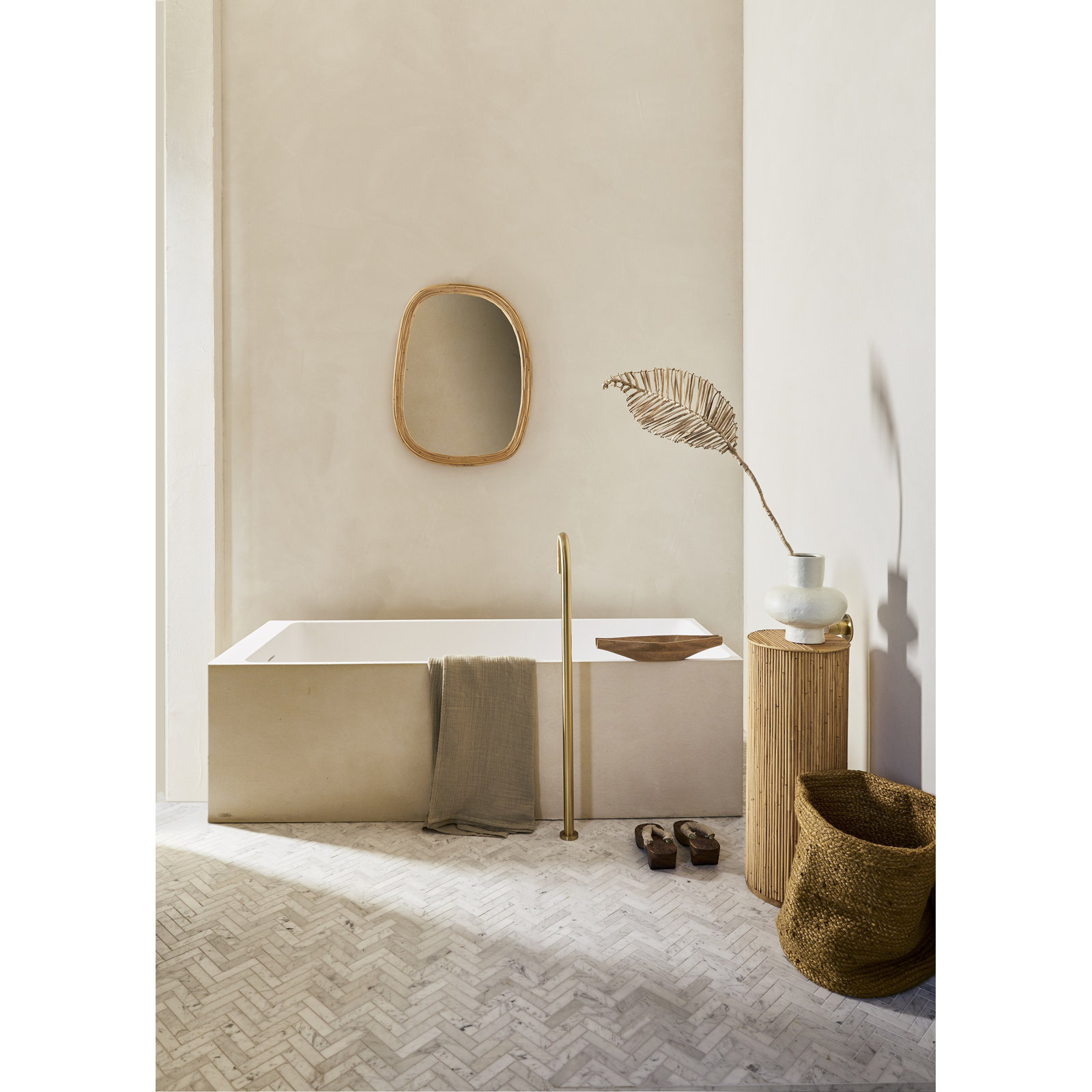 Maui Rattan Flat Wall Mirror