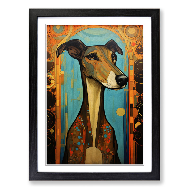 Greyhound Nouveau - Framed Print