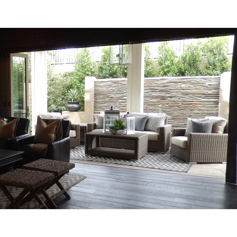 Naomie Patio Chair with Sunbrella® Cushion, Canvas Flax Sunbrella® Canvas, Driftwood
