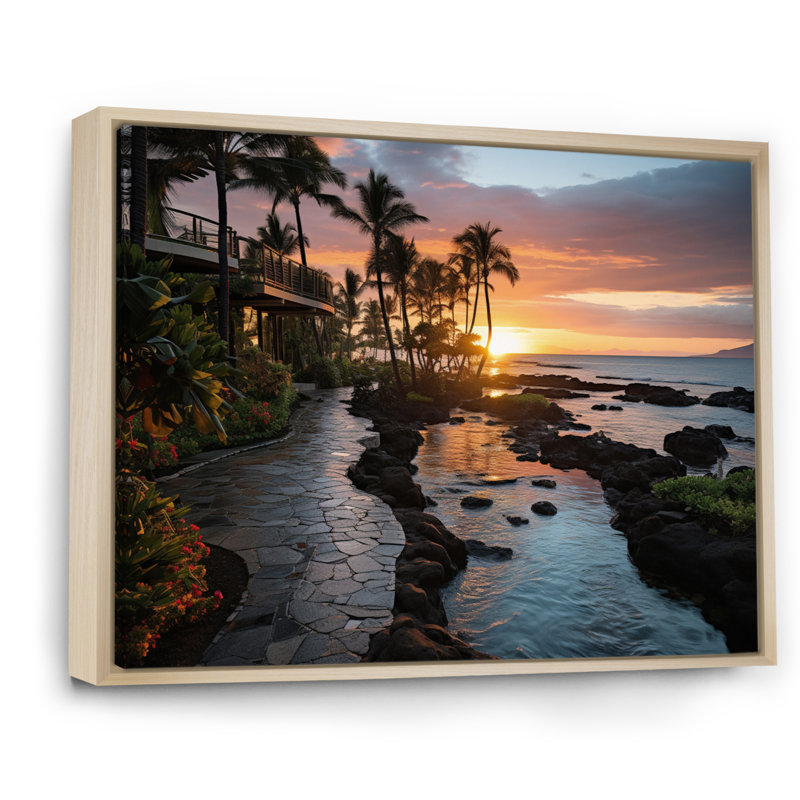 Maui Tropical Dreamscape I, reproduction d'art sur toile, H 12 po x l 20 po x P 1 po, Cadre naturel flottant