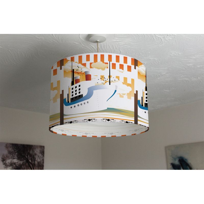 Cotton Drum Lamp Shade ( Uno ), 25cm H x 40cm W x 40cm D