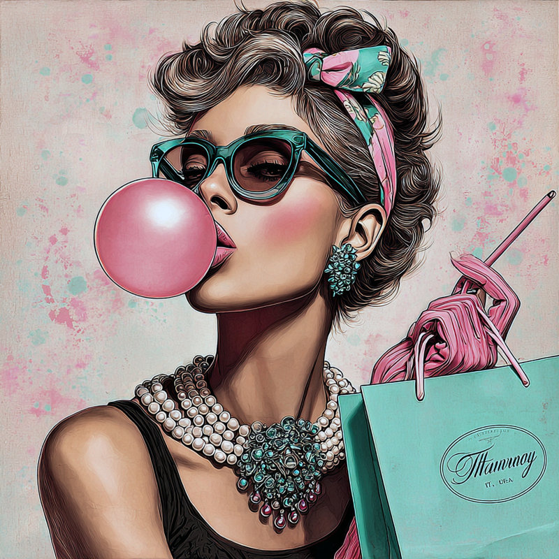 «Bubble Boutique», art mural sur toile tendue