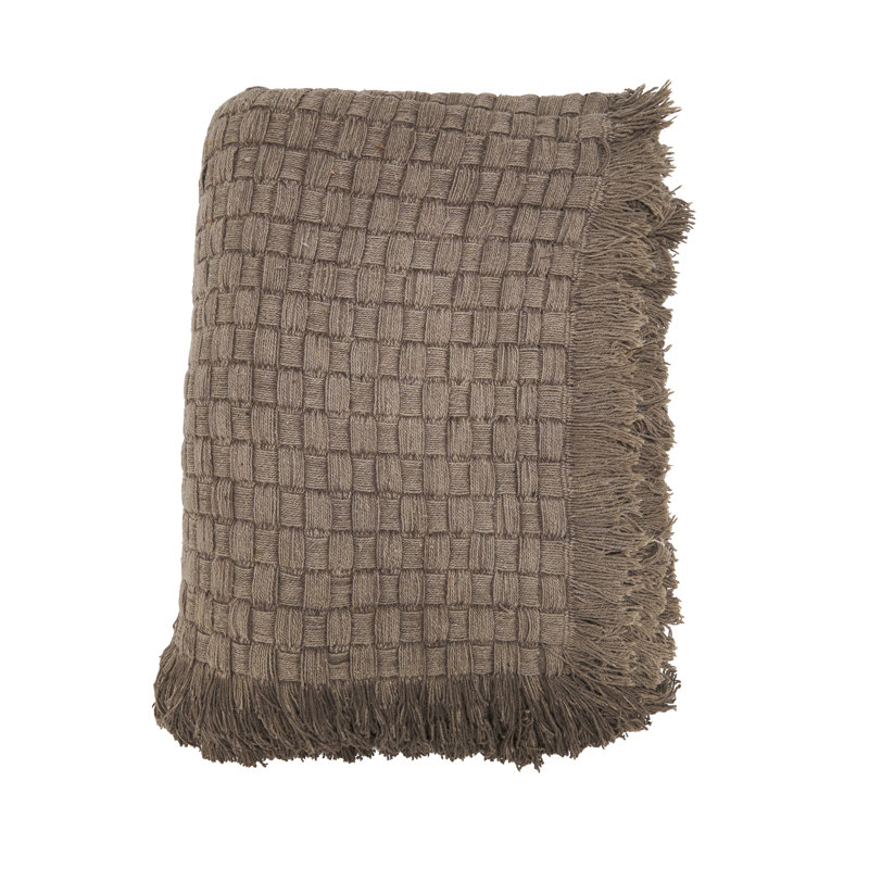 Warm Waffle Weave Throw, Brown