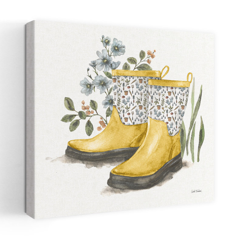 Jardin Garden Patch Viii jaune avec art bleu-noir, H 18 po x l 18 po