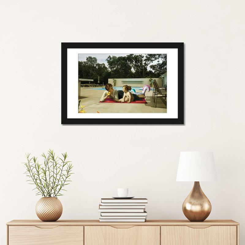 « pool », photographie sur toile, H 16 po x l 24 po x P 1 po, Papier d'art encadré noir, Blanc