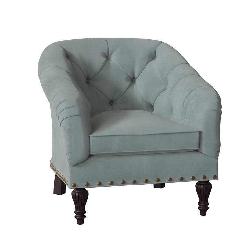 Siena Barrel Chair, Gray, Black Walnut, French Natural