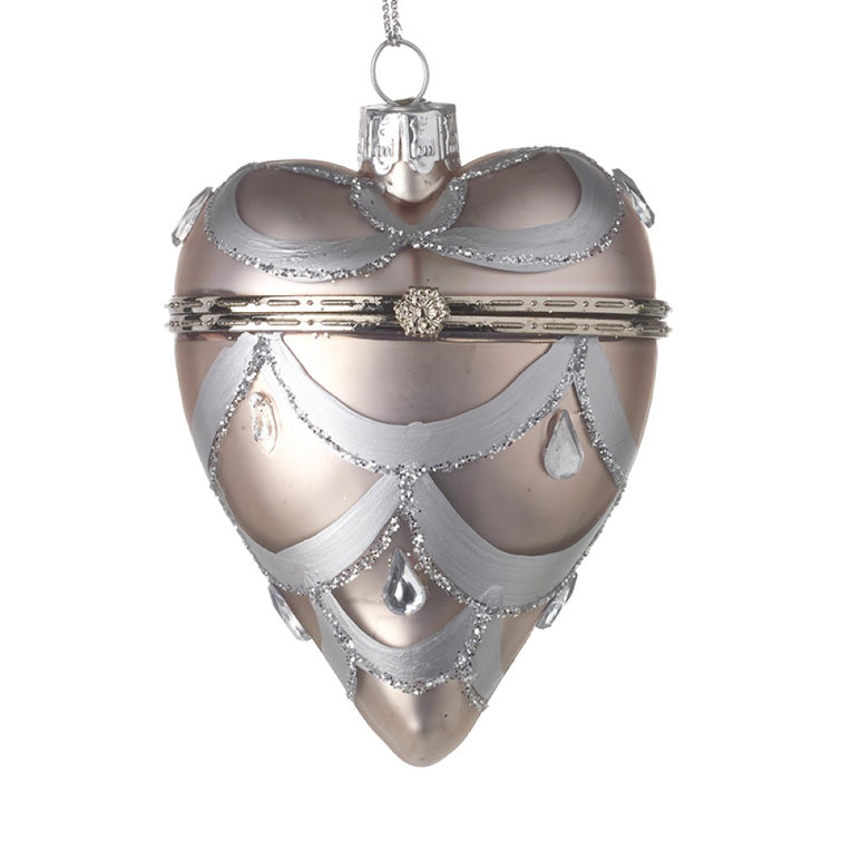 The Seasonal Aisle Casket Heart Bauble Holiday Shaped Ornament ...