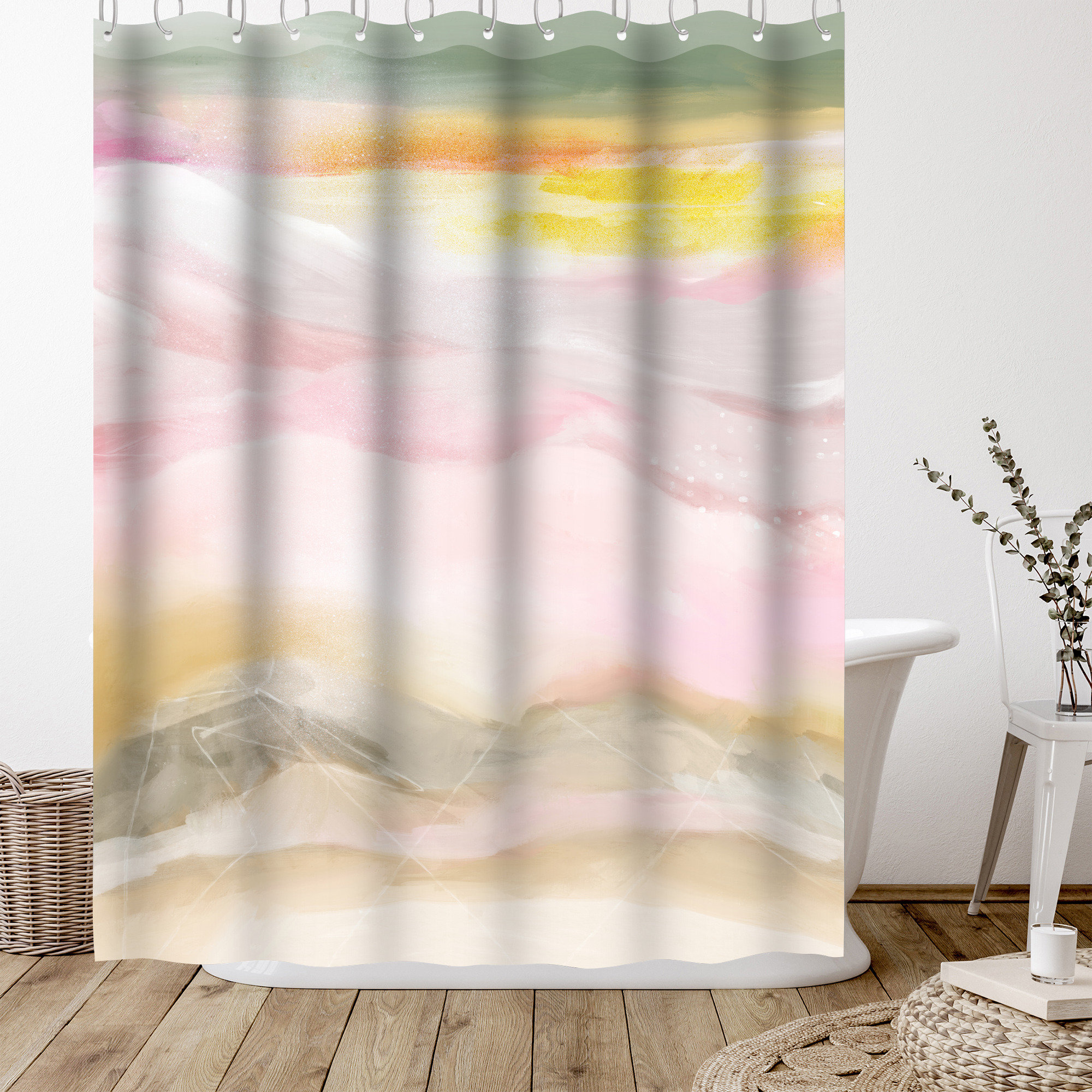 Beret Windmill Shower Curtain Rosalind Wheeler Size: 74 H x 71 W