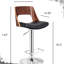 Tabouret de bar pivotant réglable de style rétro avec dossier et finition diamantée, hauteur de 61 à 82 cm, rotation à 360°, design moderne, noir, assise contemporaine avec éléments métalliques américains, pivotant, style rétro, structure