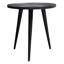 Table de bout ronde Vortex en bois de manguier massif avec finition noire et pieds en fer