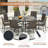 8-Person Patio Dining Set with 60" Round Metal Dining Table and 8 Rattan Armrest Dining Chairs-1658226110