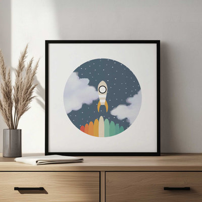 Space Rocket Print Galaxy Outer Space By Art Like Wow Art Print