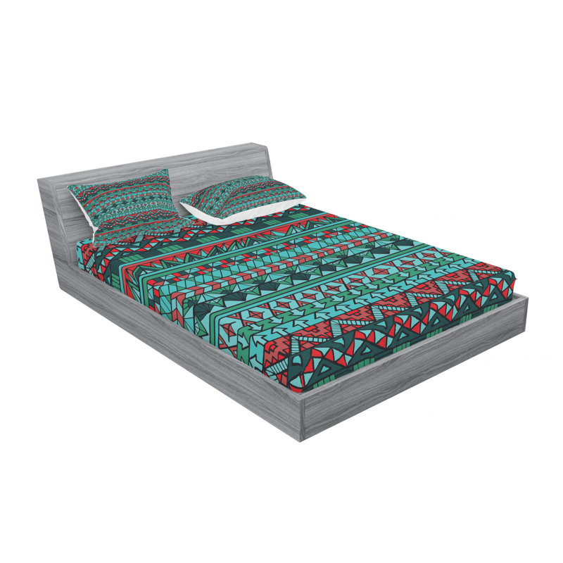 Ensemble de draps Ikat, Ensemble de drap pour grand lit avec drap-housse