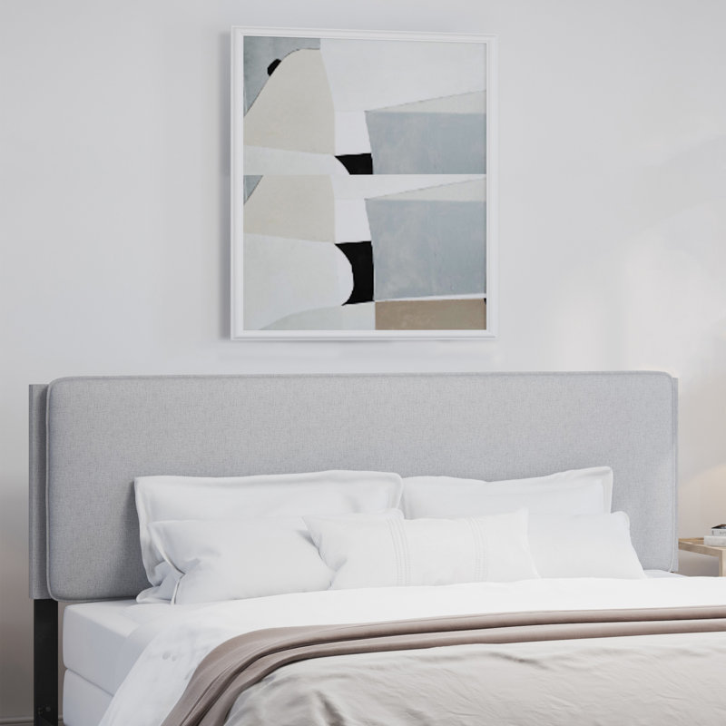 Bobrow King Upholstered Adjustable Headboard, Light Gray, King