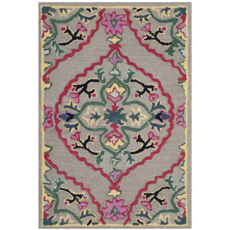 Tapis oriental en laine touffeté à la main Blokzijl, Carré 9 pi