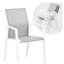 4 chaises de salle à manger d'extérieur en aluminium blanc, entièrement assemblées, mailles respirantes, empilables, capacité de poids de 360 lb, conception ergonomique, idéales pour recevoir 4 personnes, assemblées avec un confort empilable,