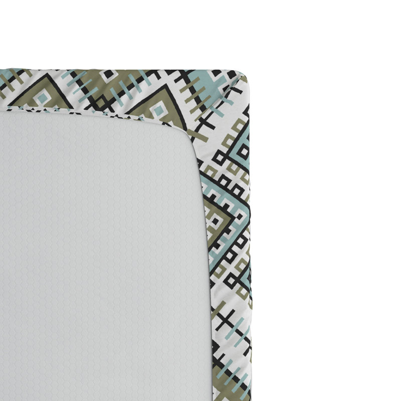 Microfiber Geometric Fitted Sheet, Full Fitted Sheet