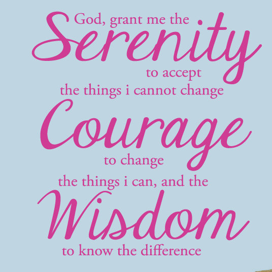 Décalcomanie murale, "Serenity Prayer", Rose vif