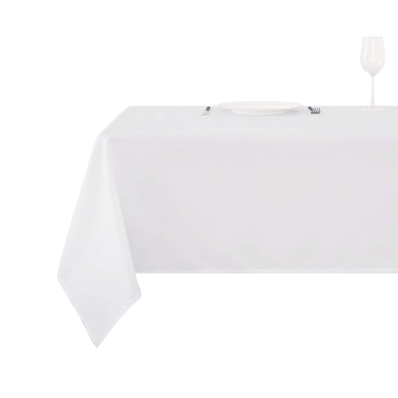 Solid Spillproof Decorative Red Tablecloths, 72" L x 54" W, White