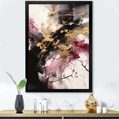 «Gold and Pink Fluid Fusion II», reproduction sur toile