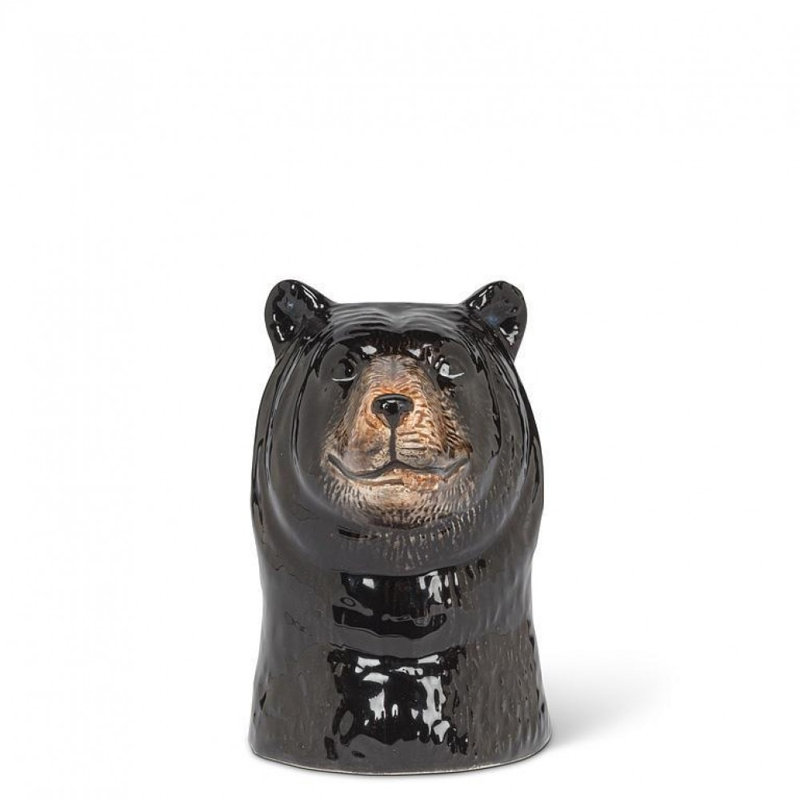 Black Bear Head Bud Vase