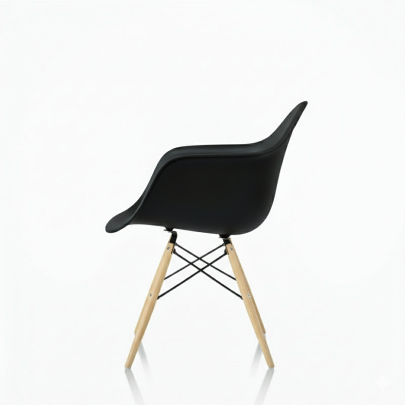 Fauteuil baquet en plastique Vicentico, Noir