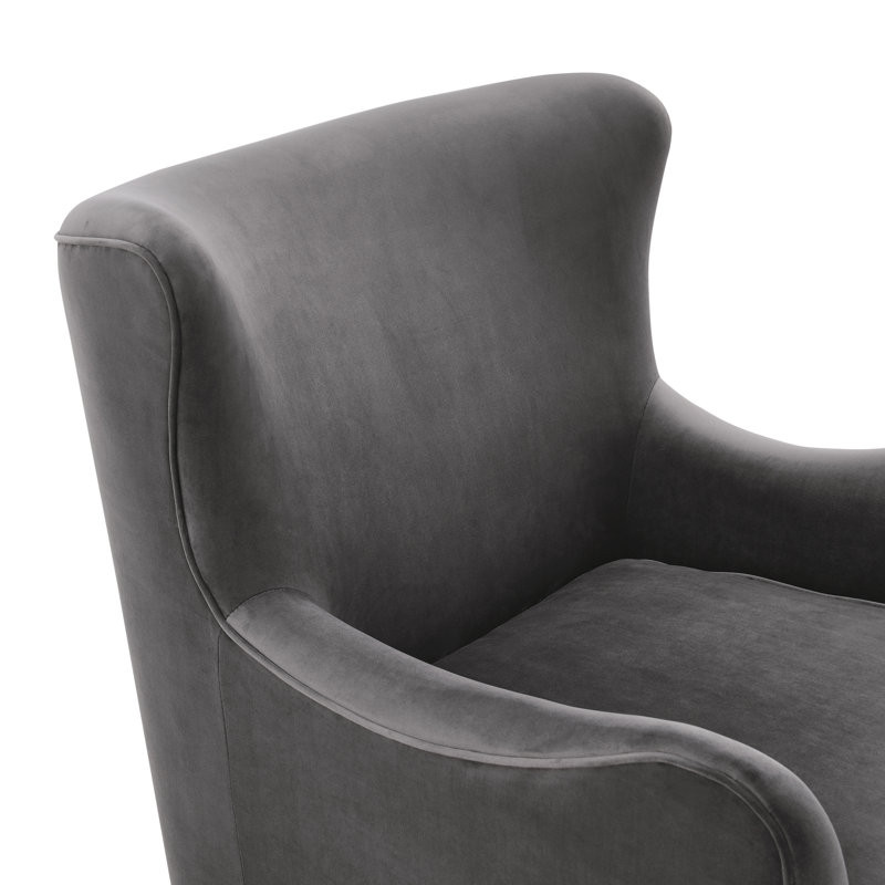Velvet Armchair, Feather Grey