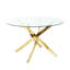 Round Glass Dining Table for 4 Tempered Glass Top Modern Small Round Dining Table Clear Circle Kitchen Table for Kitchen Office Living Room Dining Room-1990524932