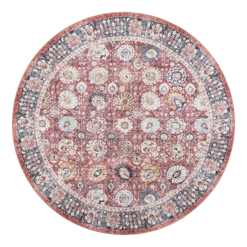 Bungalow Rose Miriam Timeless Rug, Rond 7 pi 10 po x 7 pi 10 po