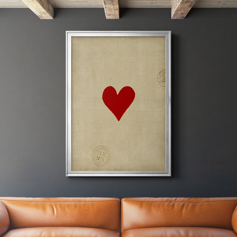 Toile encadrée Heart Premium - prête à être accrochée, H 42,5 po x l 30,5 po, Toile avec cadre argenté