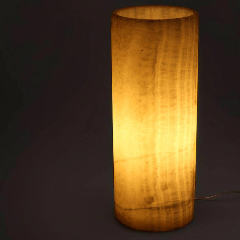 Lampe impériale onyx beige champagne