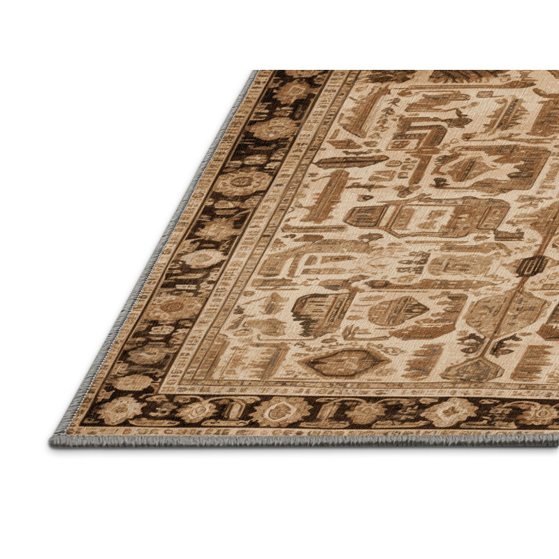 Tapis brun lavable à la machine, Rectangle 3 pi x 5 pi